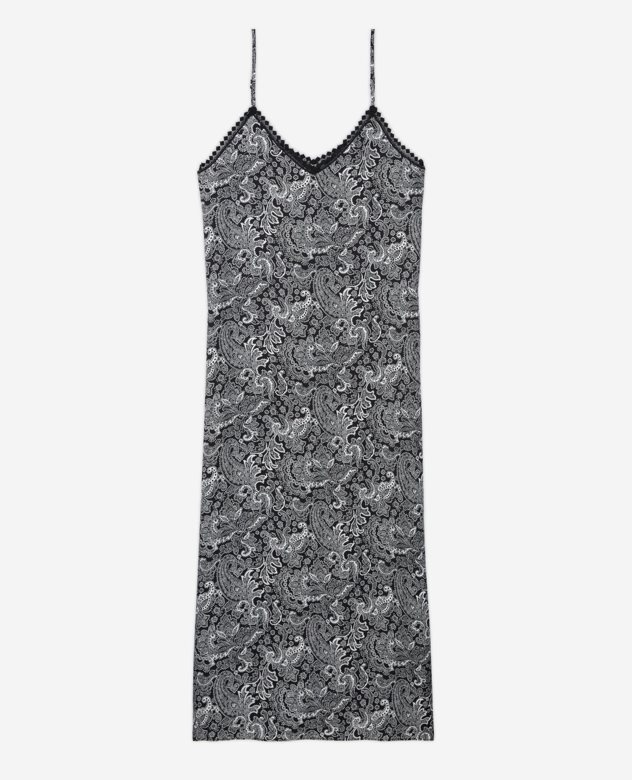 Robe longue imprimée, BLACK WHITE, hi-res image number null