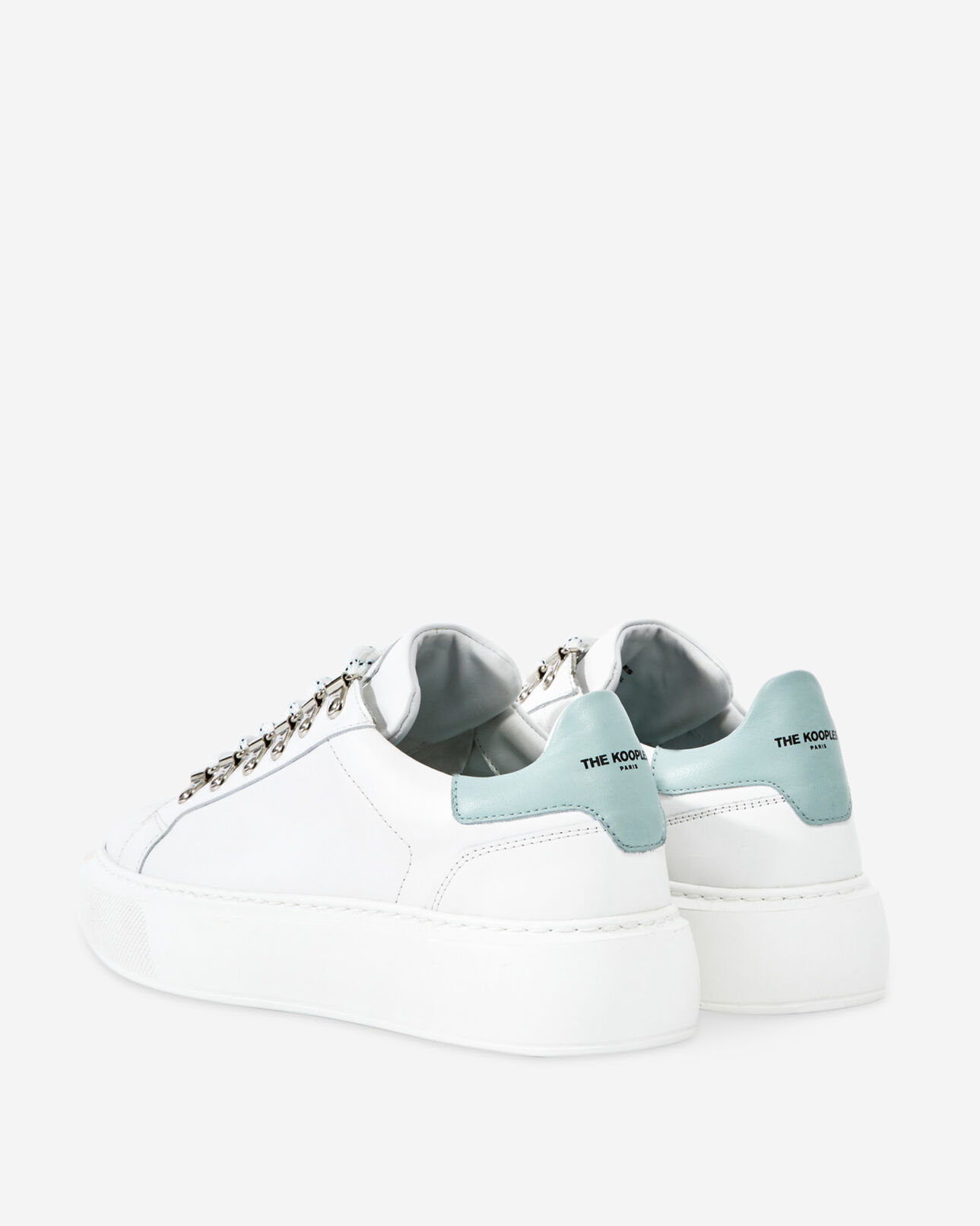 The Kooples MIXED WHITE / GREY leather sneakers