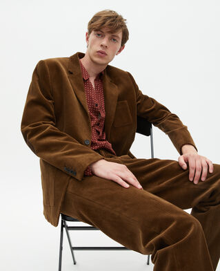 The Kooples HOMME CARAMEL veste de costume en velours côtelé marron
