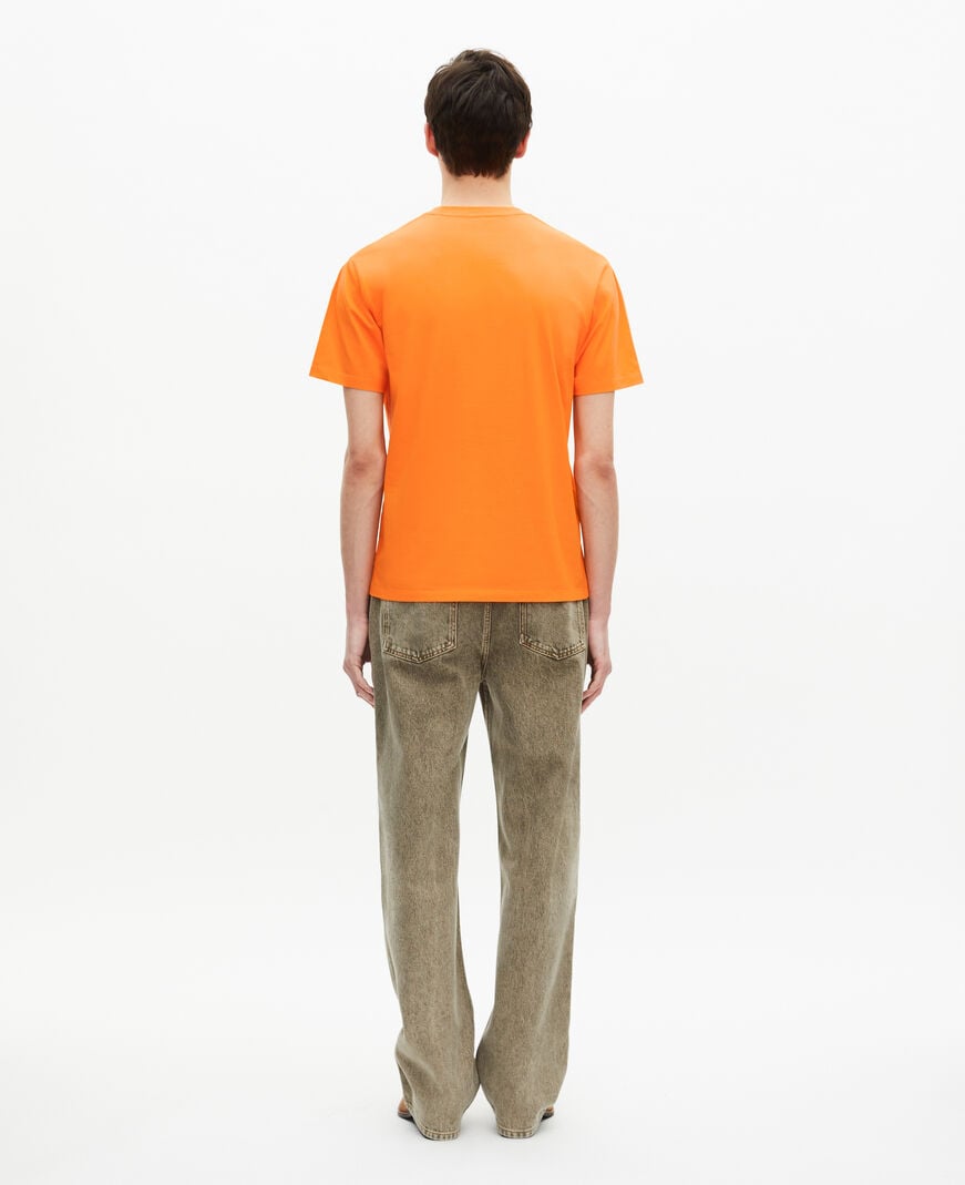 The Kooples HOMME ORANGE t-shirt avec sérigraphie logo orange