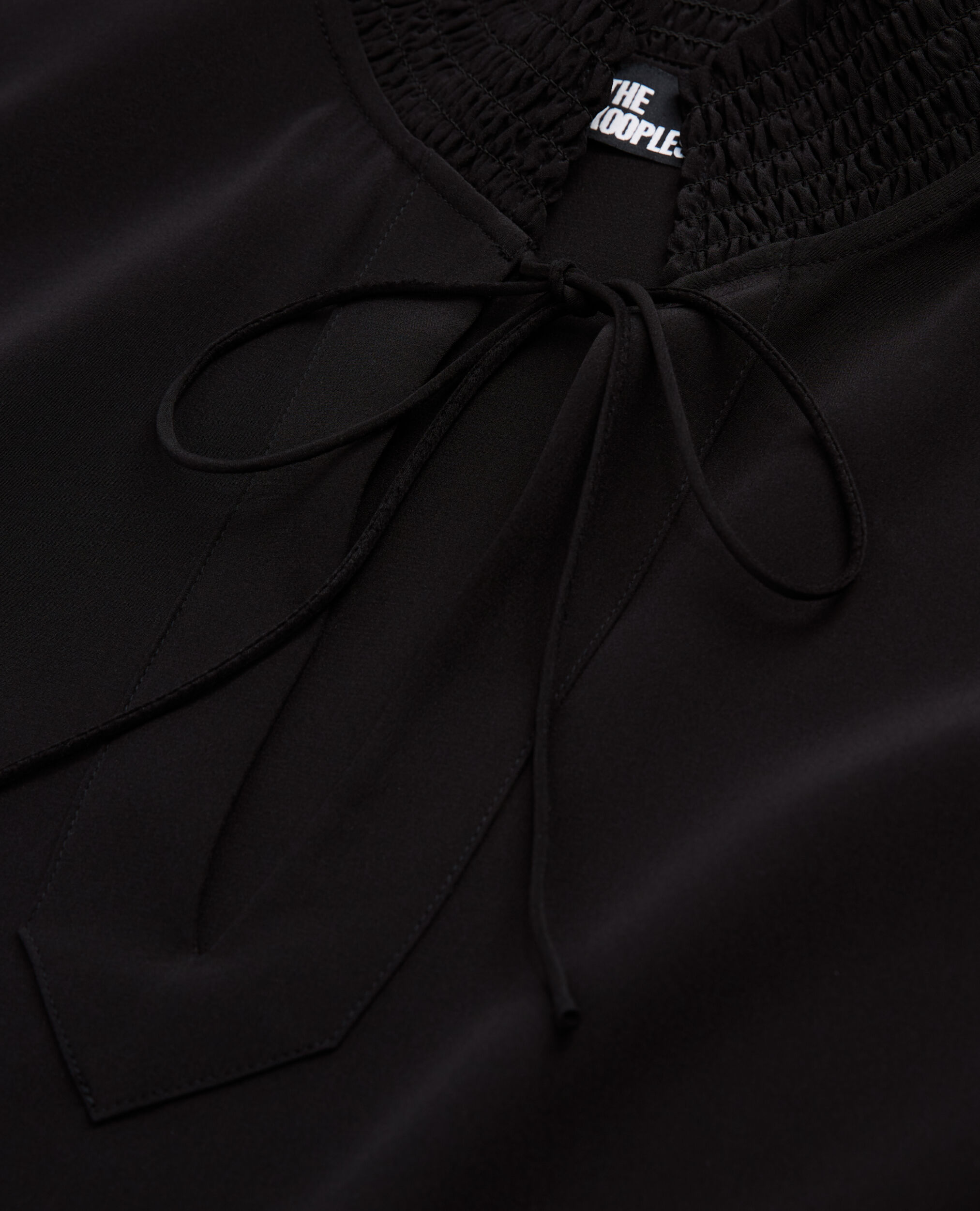 Black silk blouse, BLACK, hi-res image number null