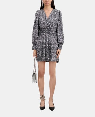 The Kooples FEMME SILVER robe courte argentée à sequins