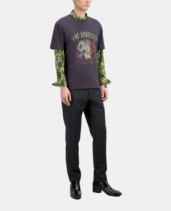 The Kooples HOMME CARBONE t-shirt avec sérigraphie gris
