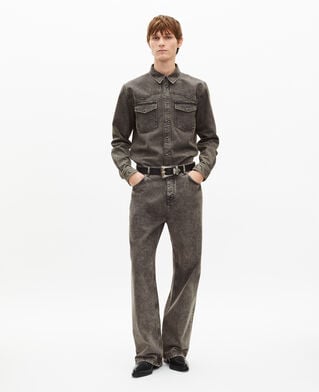 The Kooples H DENIM GREY grey denim shirt