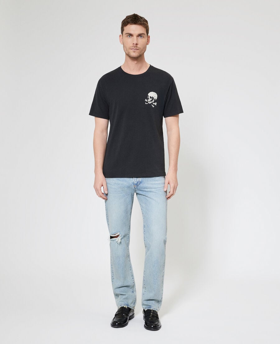 The Kooples MEN BLACK WASHED black skull t-shirt