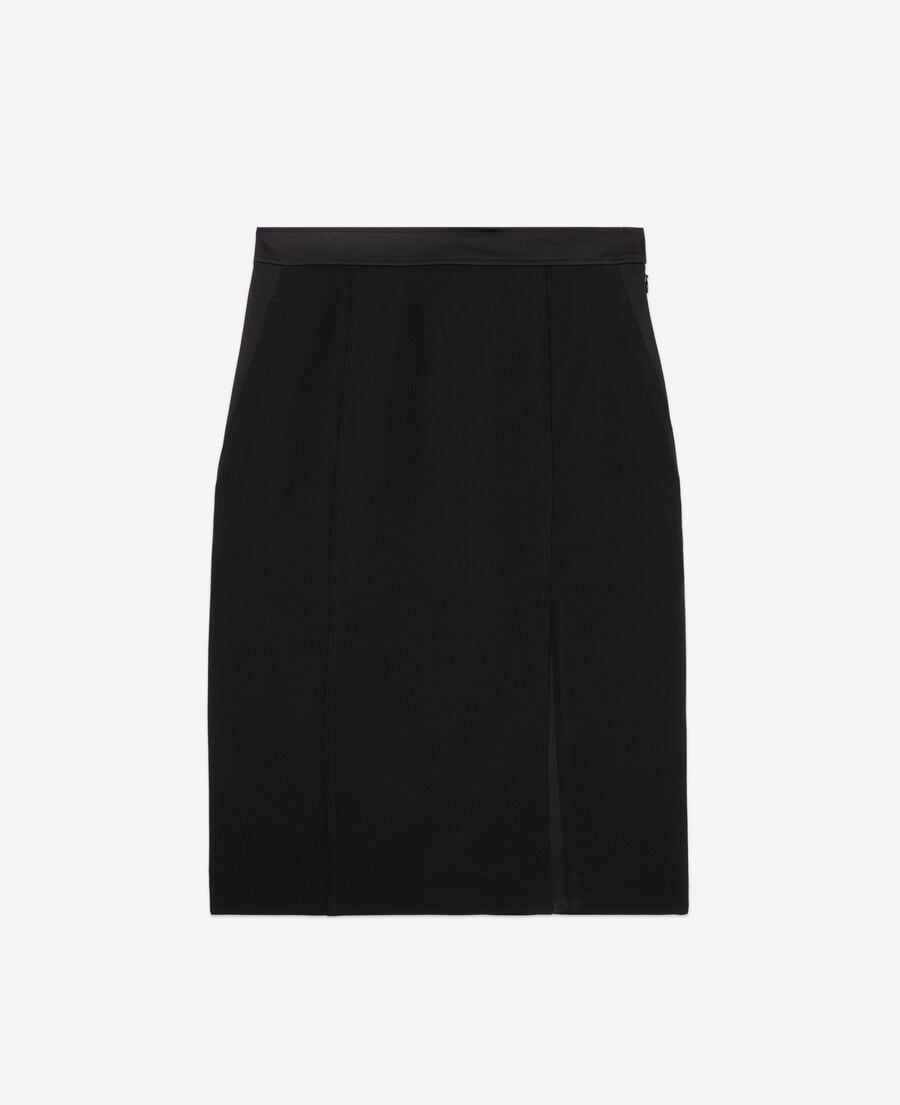 The Kooples WOMEN BLACK black midi pencil skirt