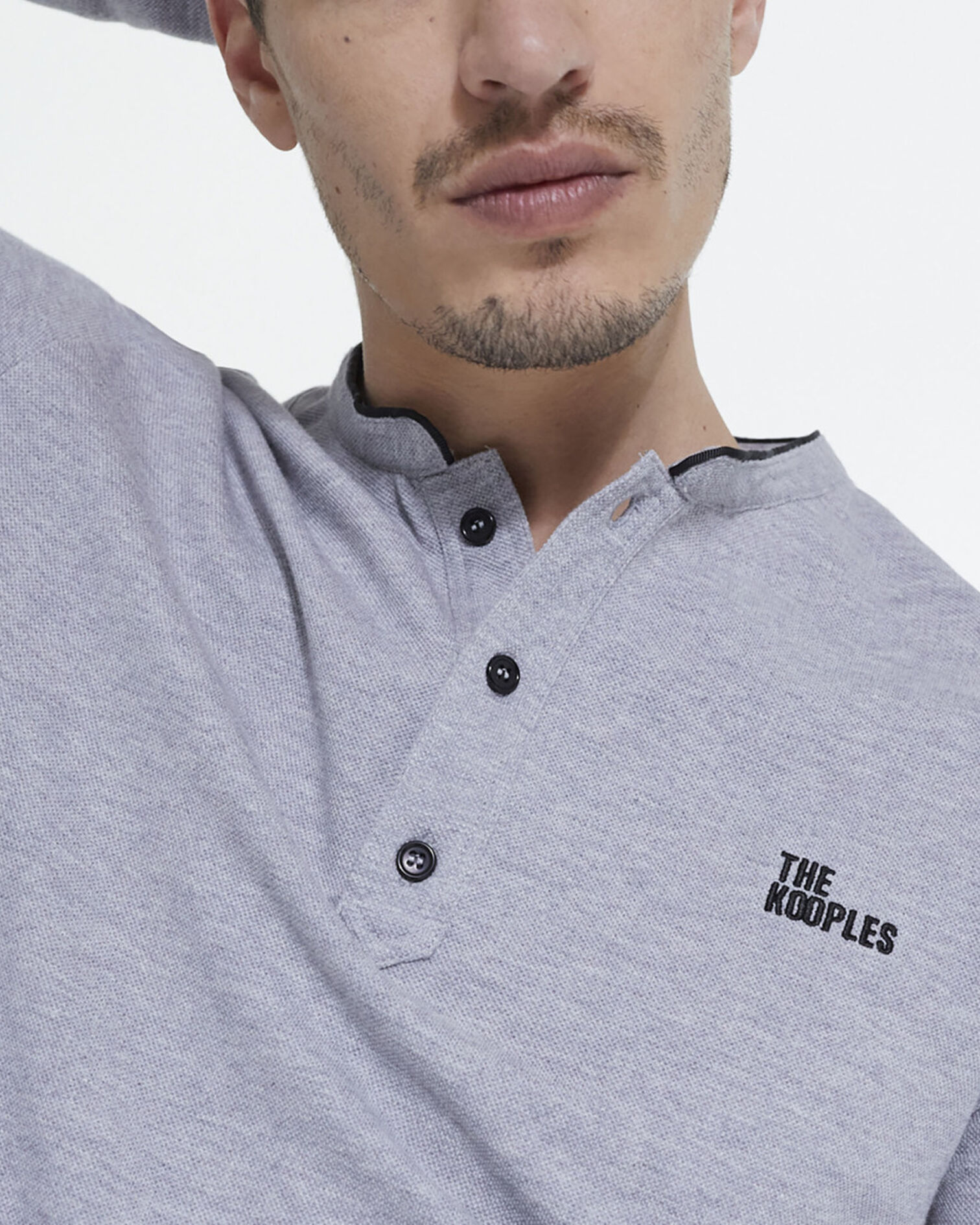 Gray polo, GREY MELANGE, hi-res image number null