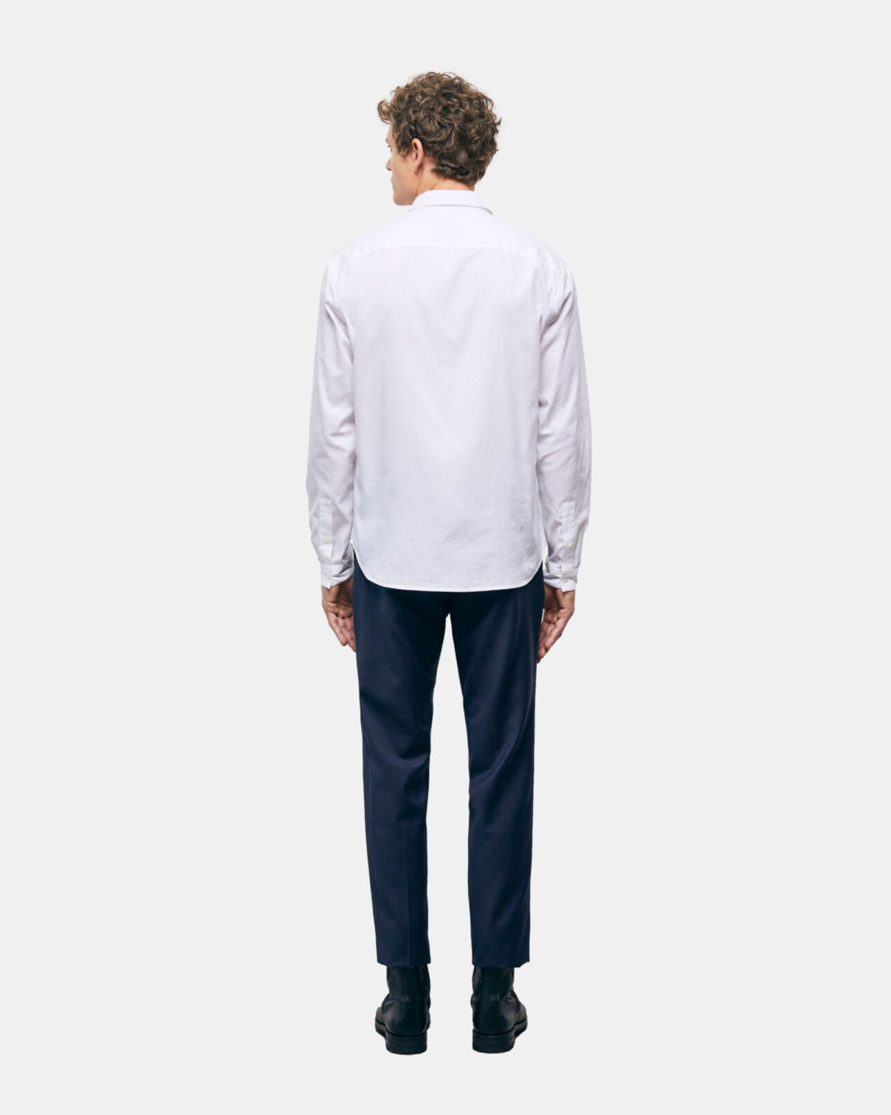 The Kooples H WHITE white cotton shirt with classic collar