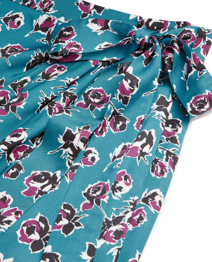 The Kooples FEMME PINK - BLUE jupe portefeuille courte imprimée