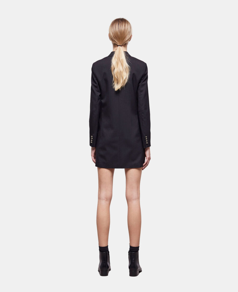 robe courte en laine noire
