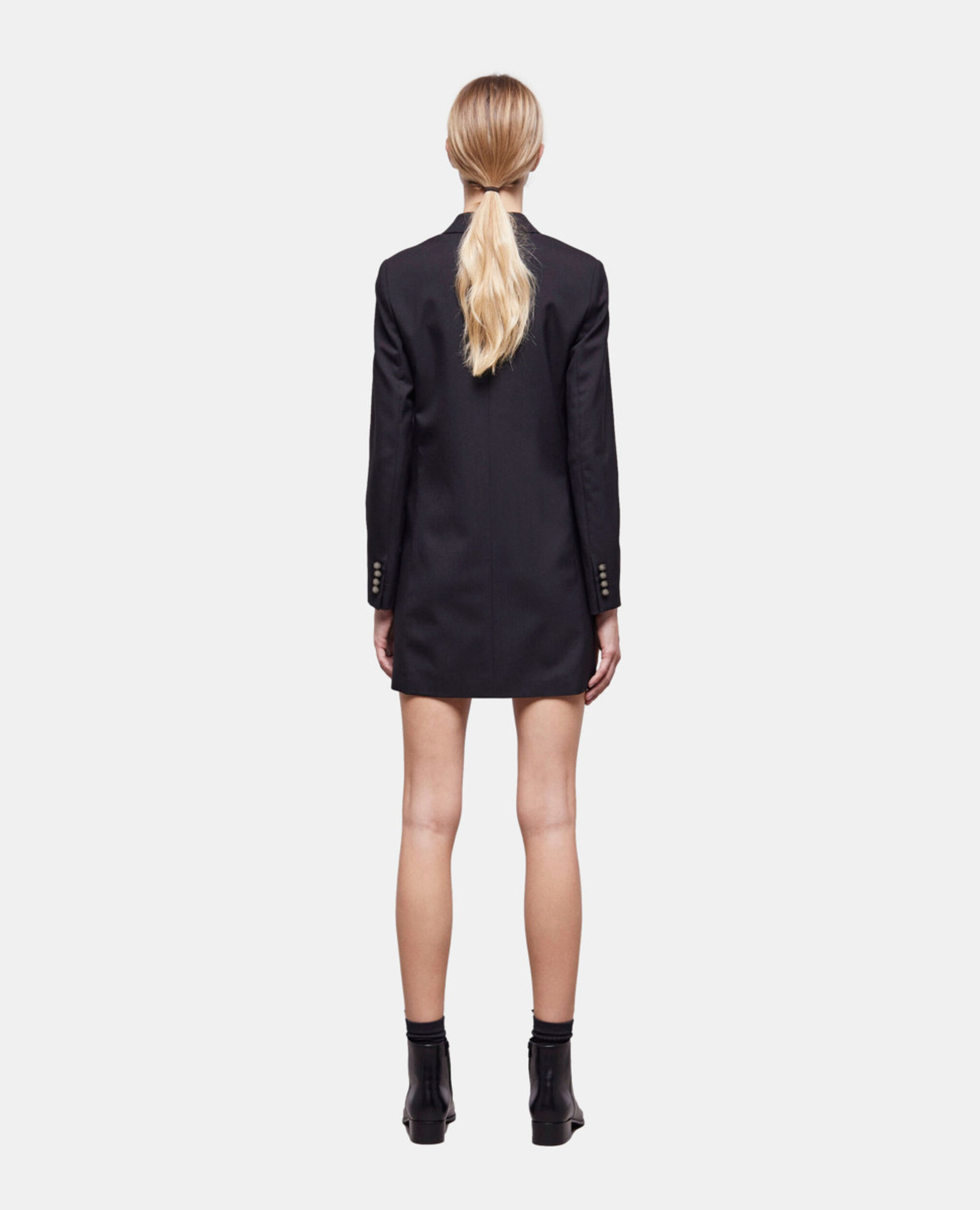 Robe courte en laine noire, BLACK, hi-res image number null