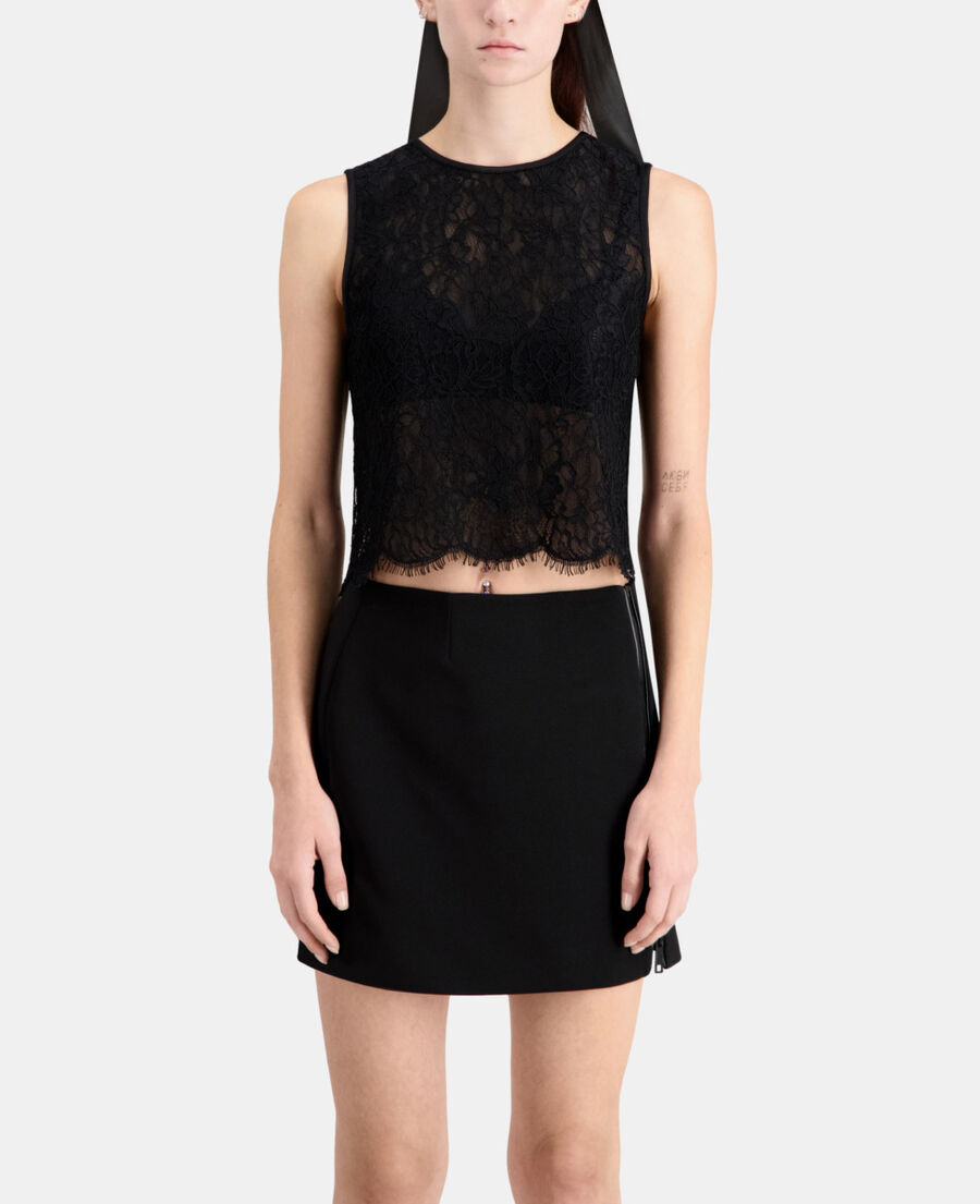 short black lace top