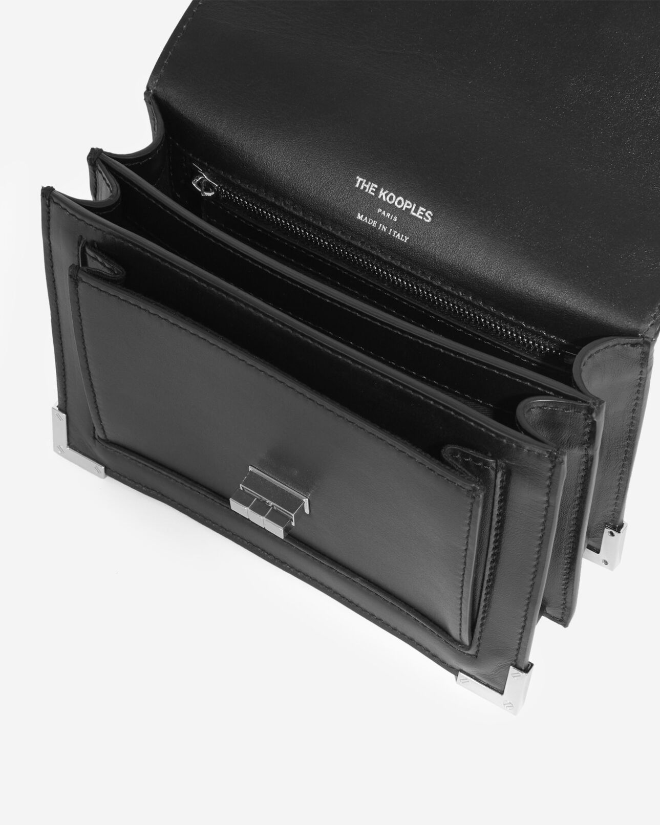 The Kooples FEMME BLACK STONE sac emily small en cuir noir