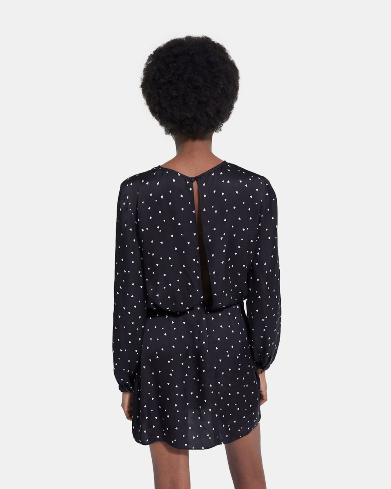 The Kooples WOMEN BLACK short dress with heart print