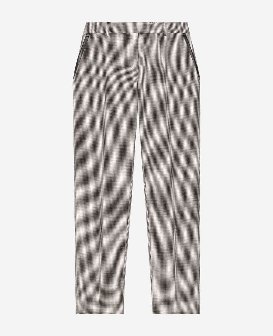 The Kooples F BLACK GREY black and white houndstooth tailored pants