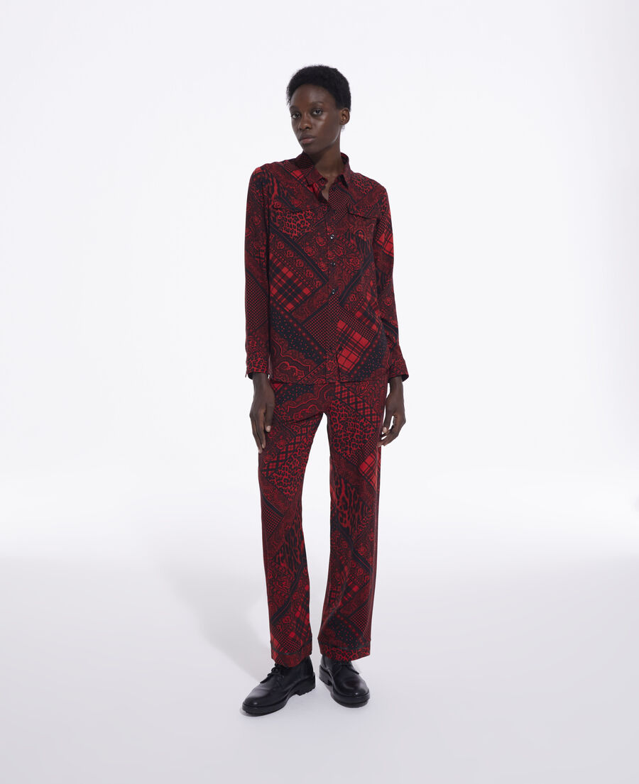 straight printed pants