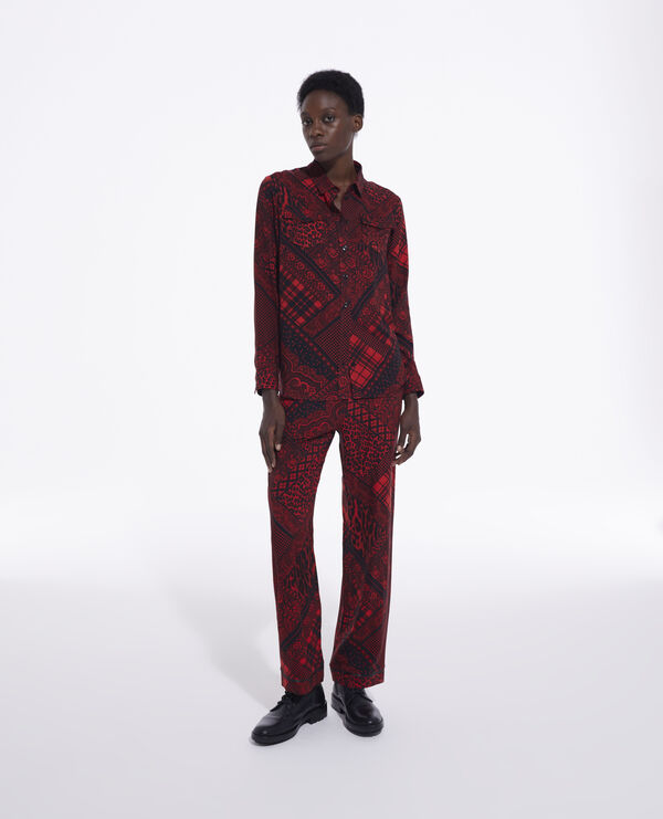 straight printed pants