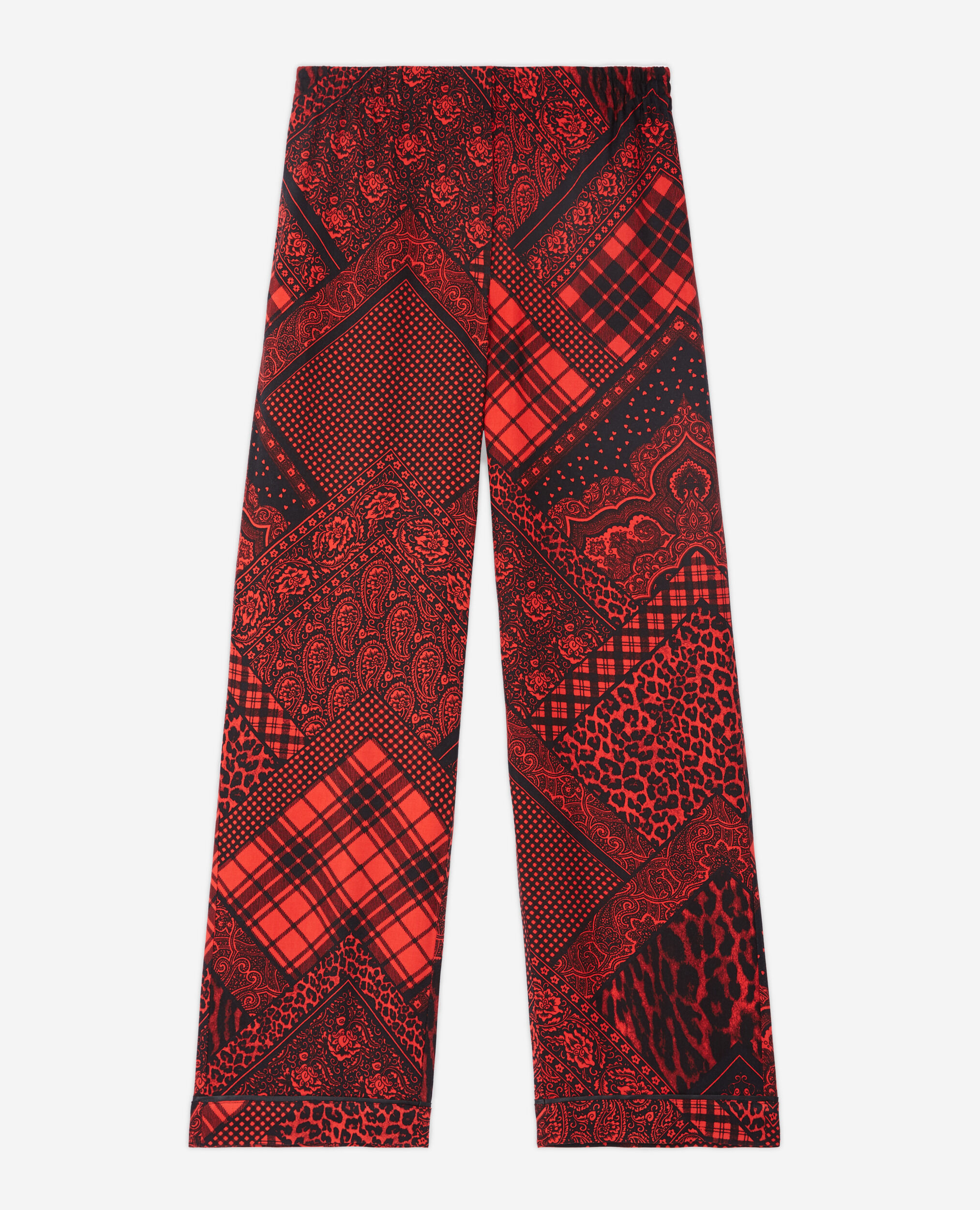 Straight printed pants, RED / BLACK, hi-res image number null