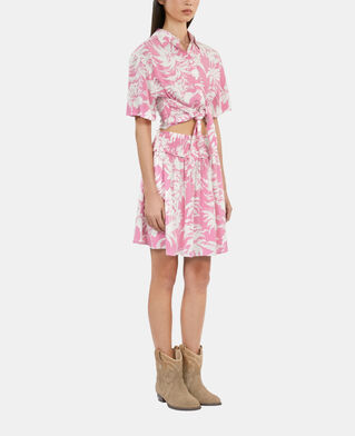 The Kooples F PINK-WHITE short printed skirt with smocks