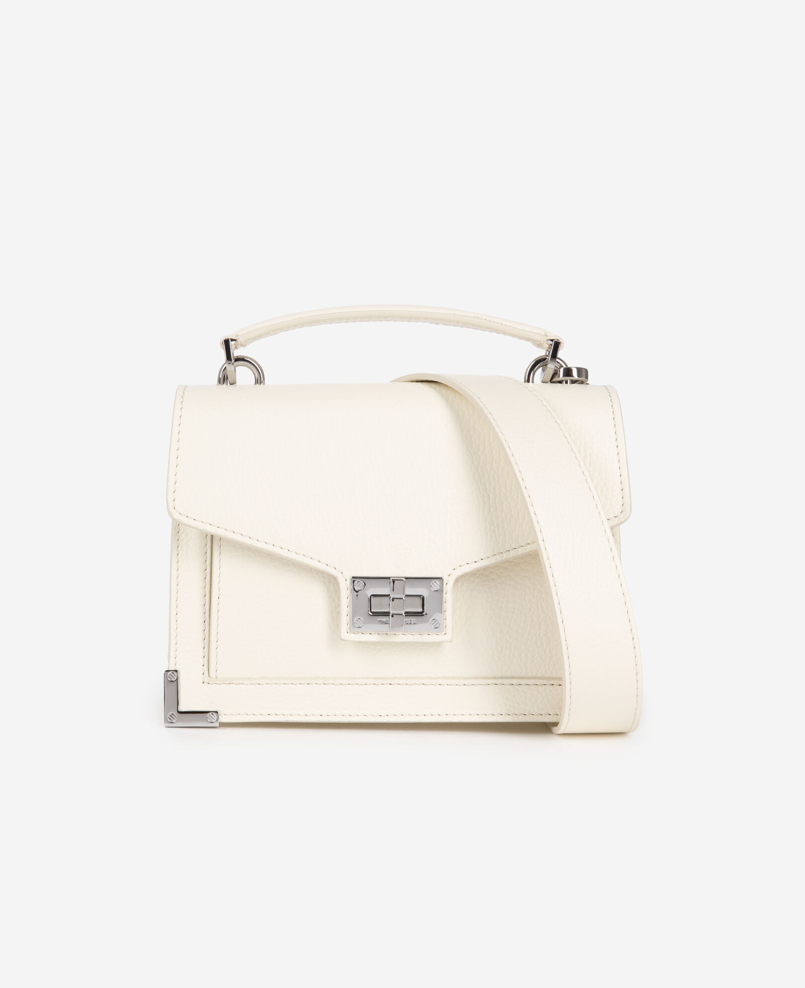 The Kooples FEMME WHITE sac emily small en cuir grainé blanc