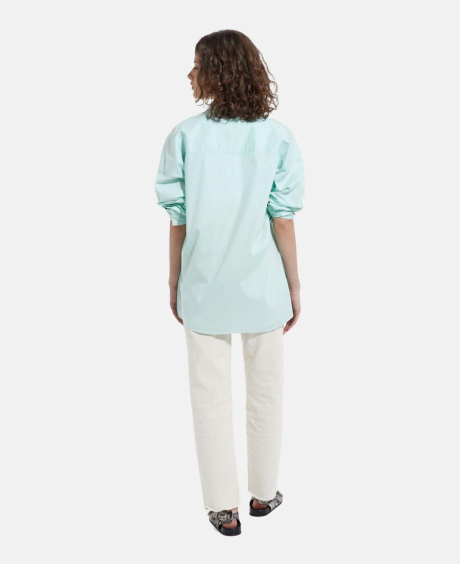 The Kooples FEMME GREEN chemise coton verte longue à boutonnage