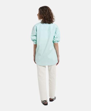 The Kooples FEMME GREEN chemise coton verte longue à boutonnage