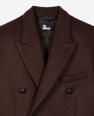 The Kooples H CHOCOLATE long brown wool coat