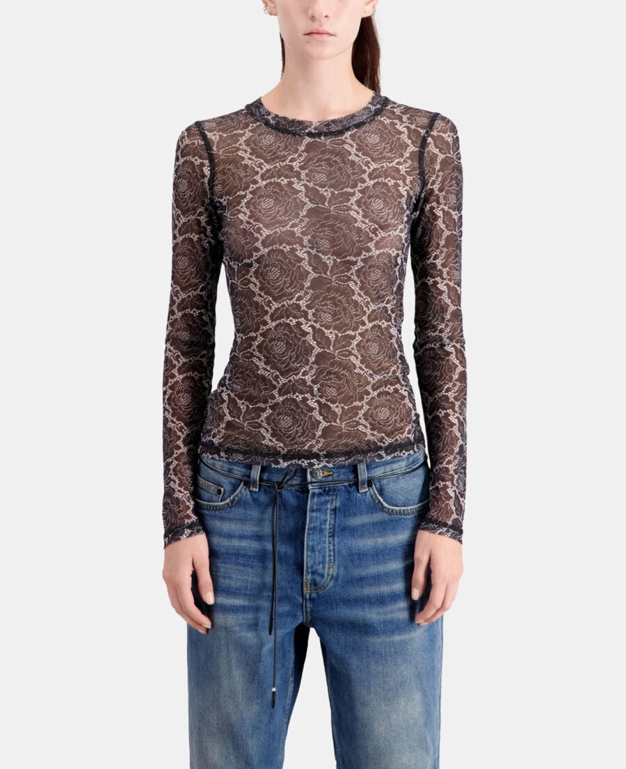 The Kooples FEMME BLACK top imprimé