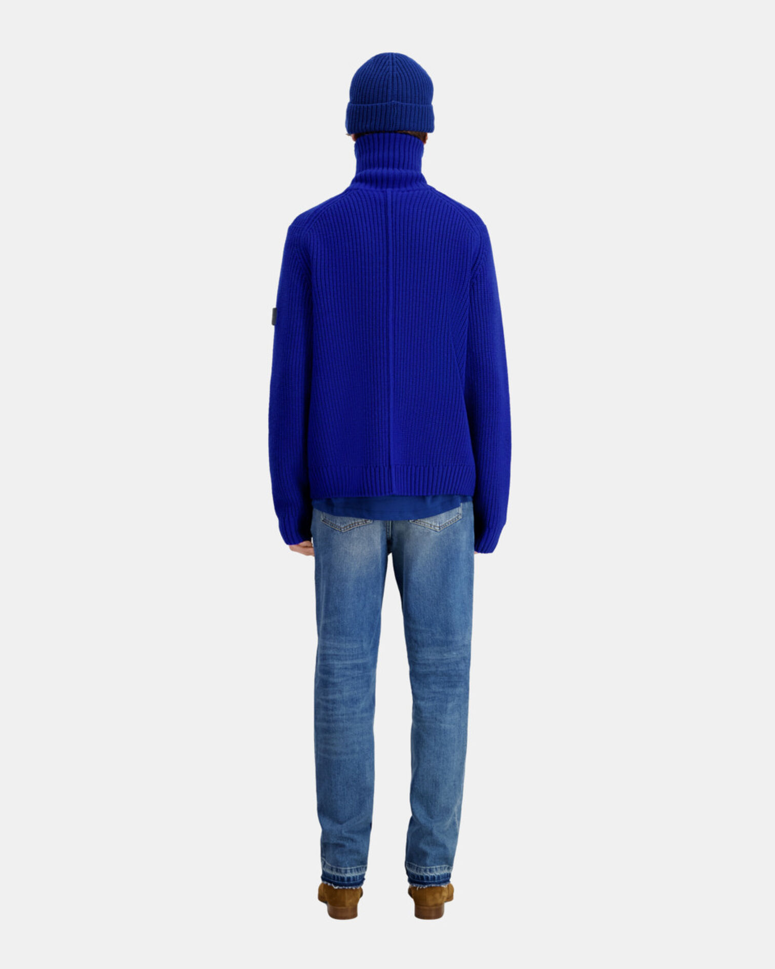 Blue cardigan with zipper, ELECTRIC BLUE, hi-res image number null