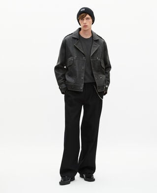 The Kooples MEN BLACK beanie with black lapel