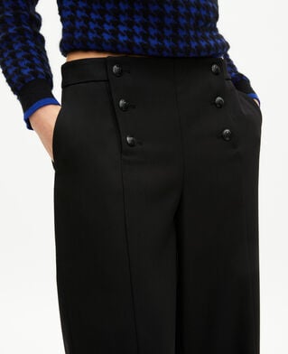 The Kooples WOMEN BLACK straight-leg pants with black bridge