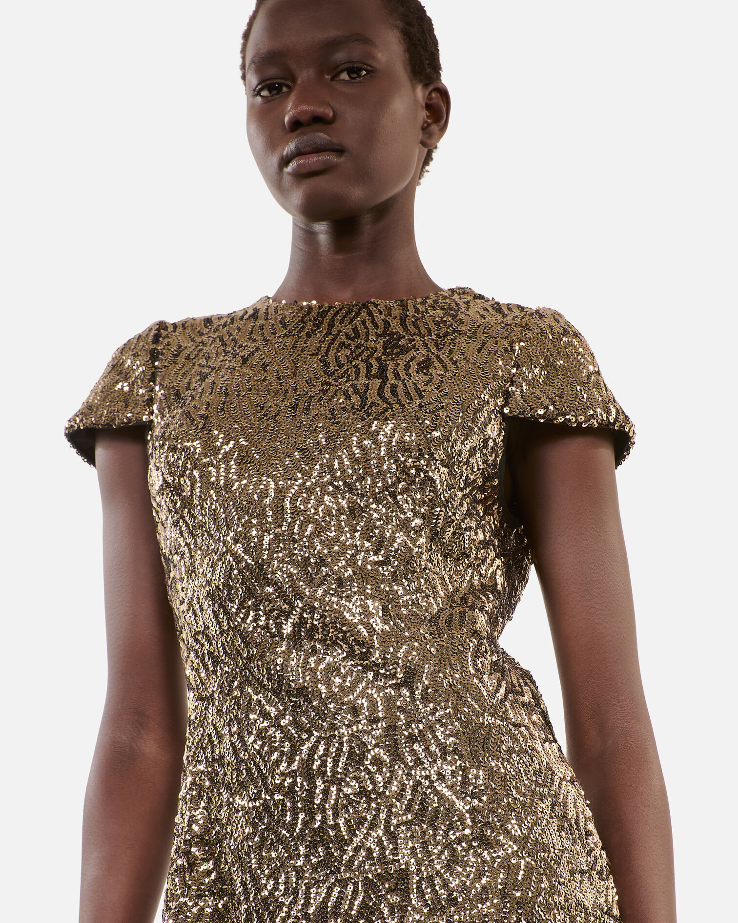 Robe courte à sequins dorée, GOLD, hi-res image number null