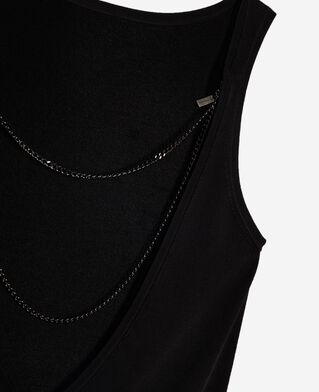 The Kooples WOMEN BLACK mesh top with black chains