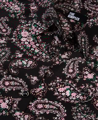 The Kooples FEMME BLACK / PINK chemise imprimée en soie