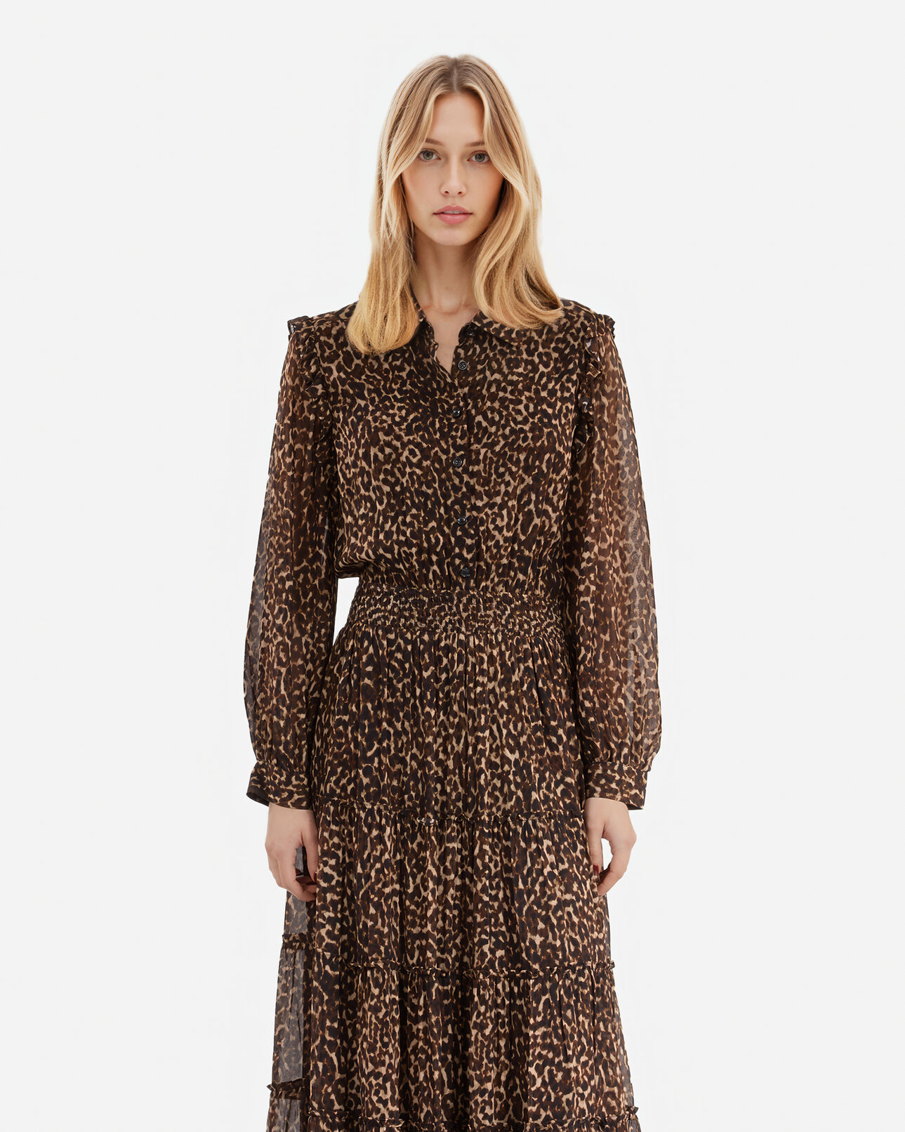 The Kooples WOMEN LEOPARD leopard print long dress
