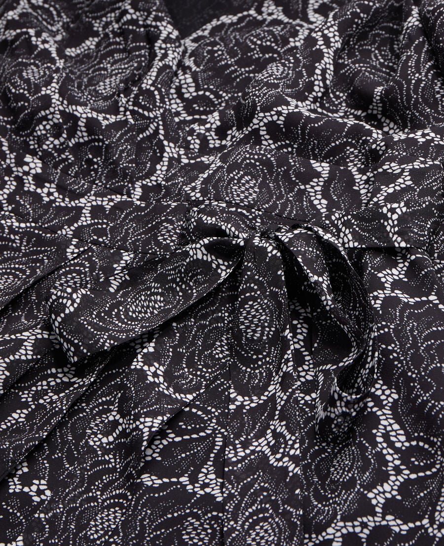 The Kooples FEMME BLACK robe portefeuille courte imprimée