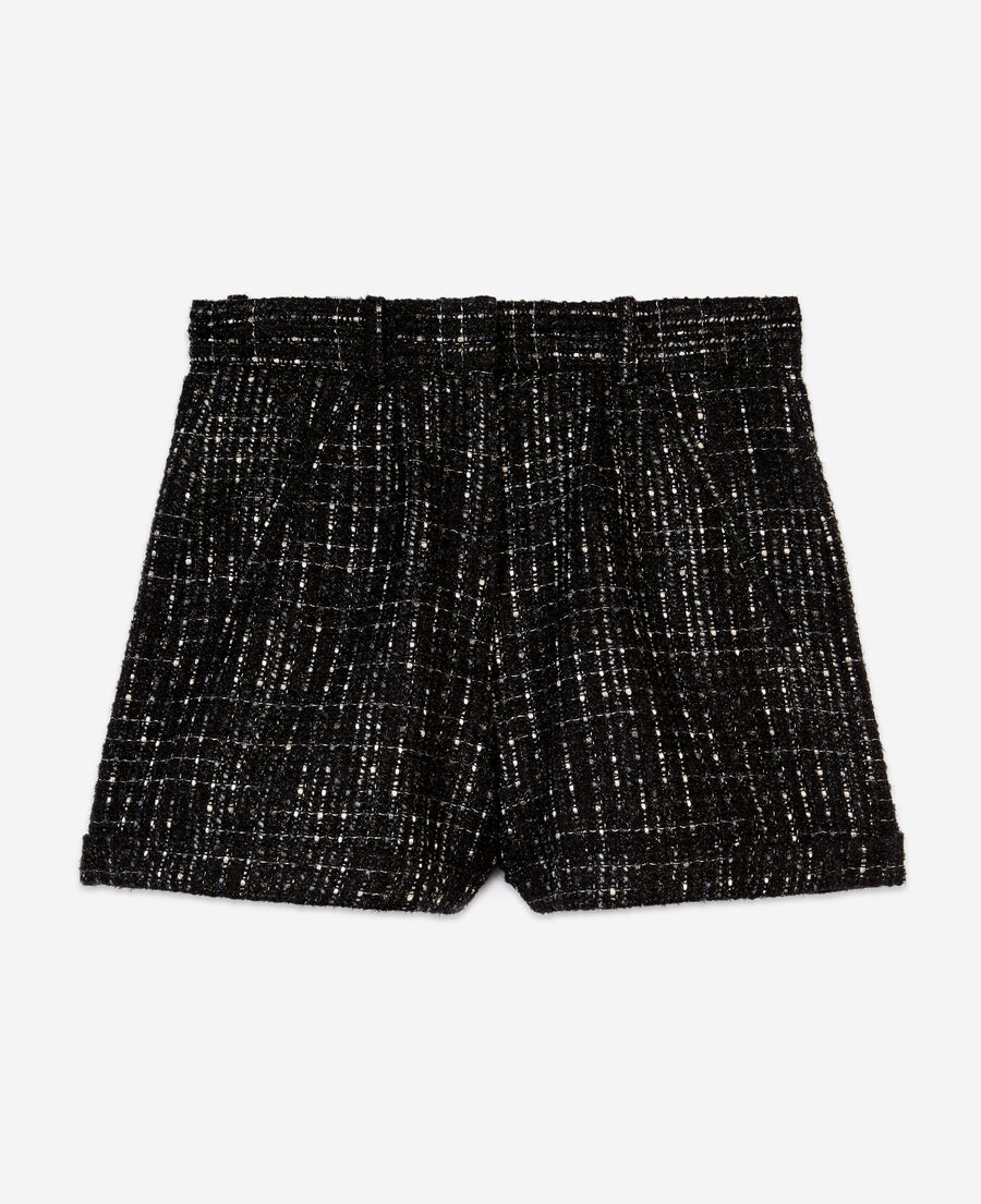 The Kooples FEMME BLACK WHITE short en tweed noir et blanc