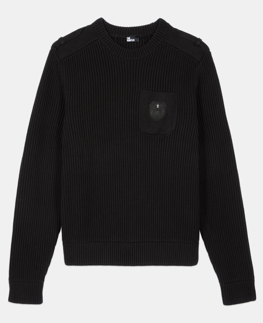 The Kooples H BLACK black cotton sweater