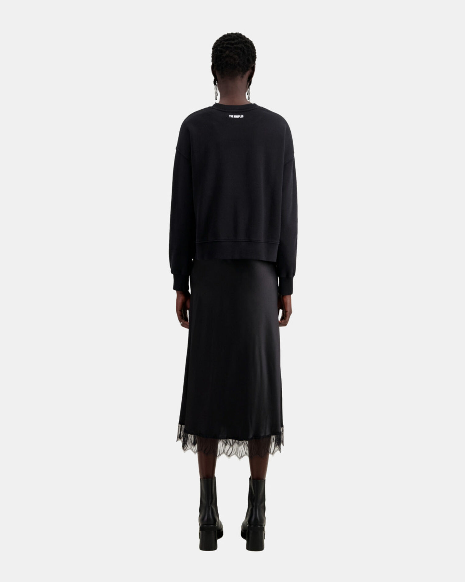 Black sweatshirt with Don't sell your soul serigraphy, BLACK, hi-res image number null