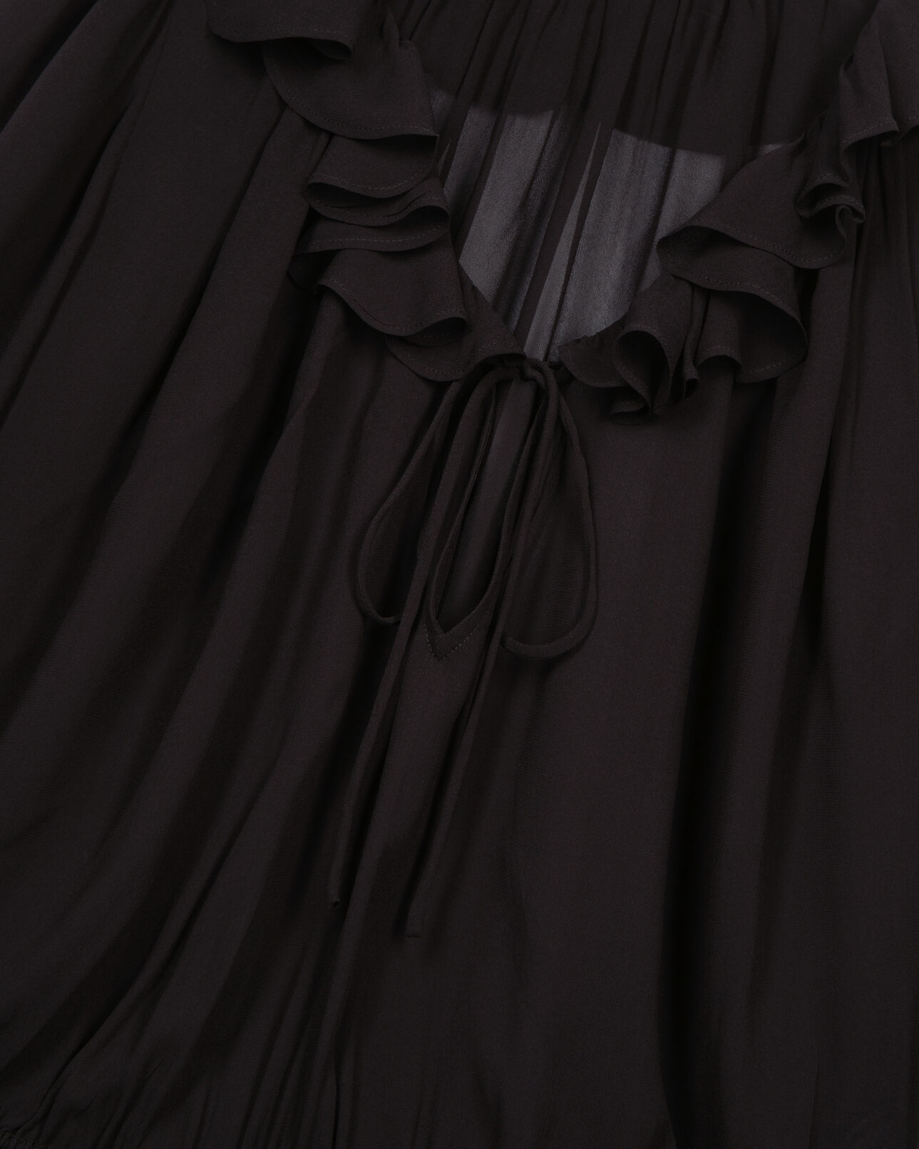 The Kooples FEMME BLACK STONE blouse avec volants noir