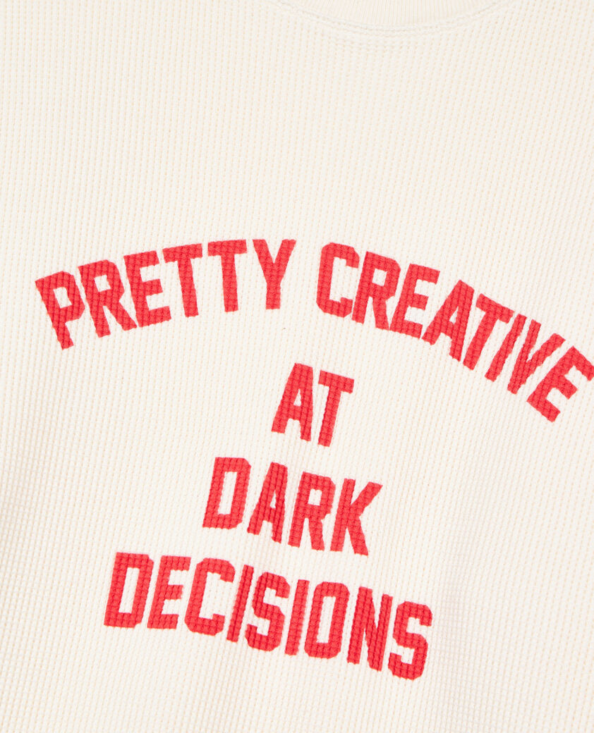 The Kooples MEN ECRU pretty creative serigraphy ecru sweatshirt