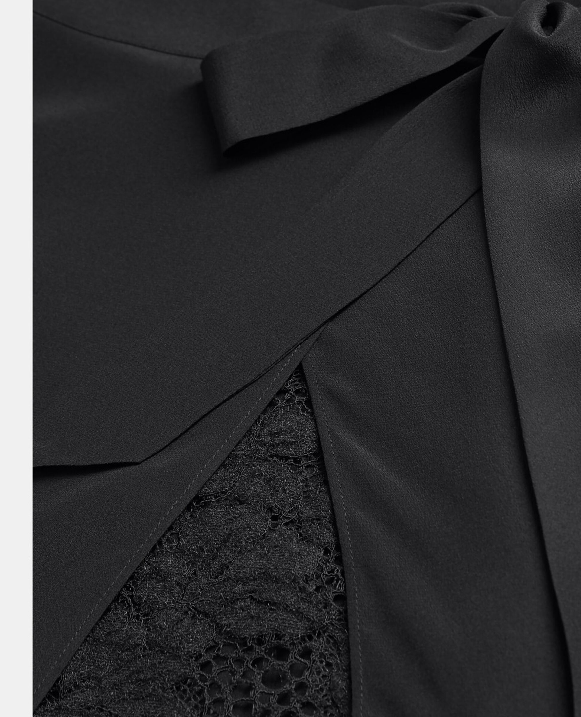 Robe courte en soie noire, BLACK, hi-res image number null
