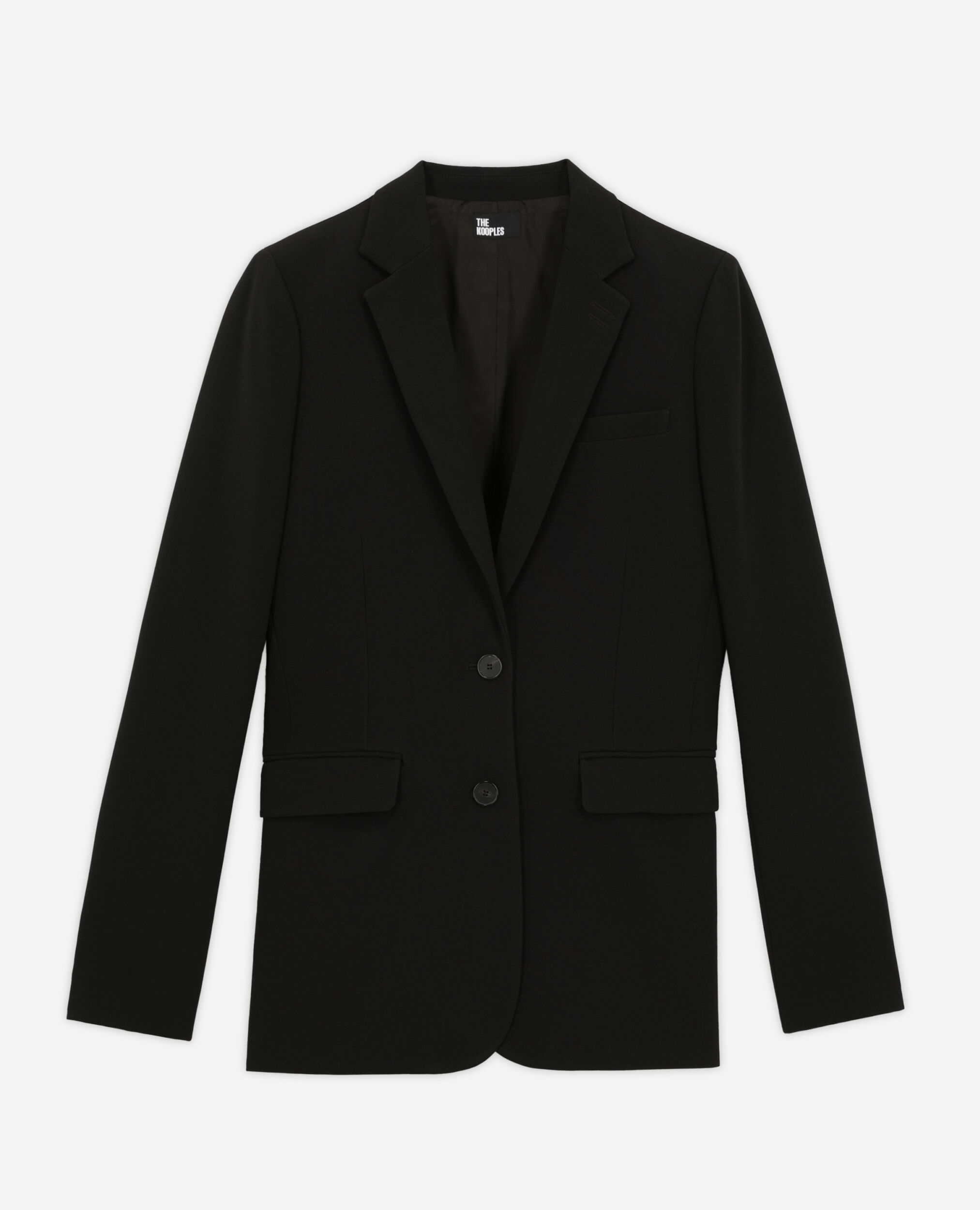 Chaqueta traje negra crepé, BLACK, hi-res image number null