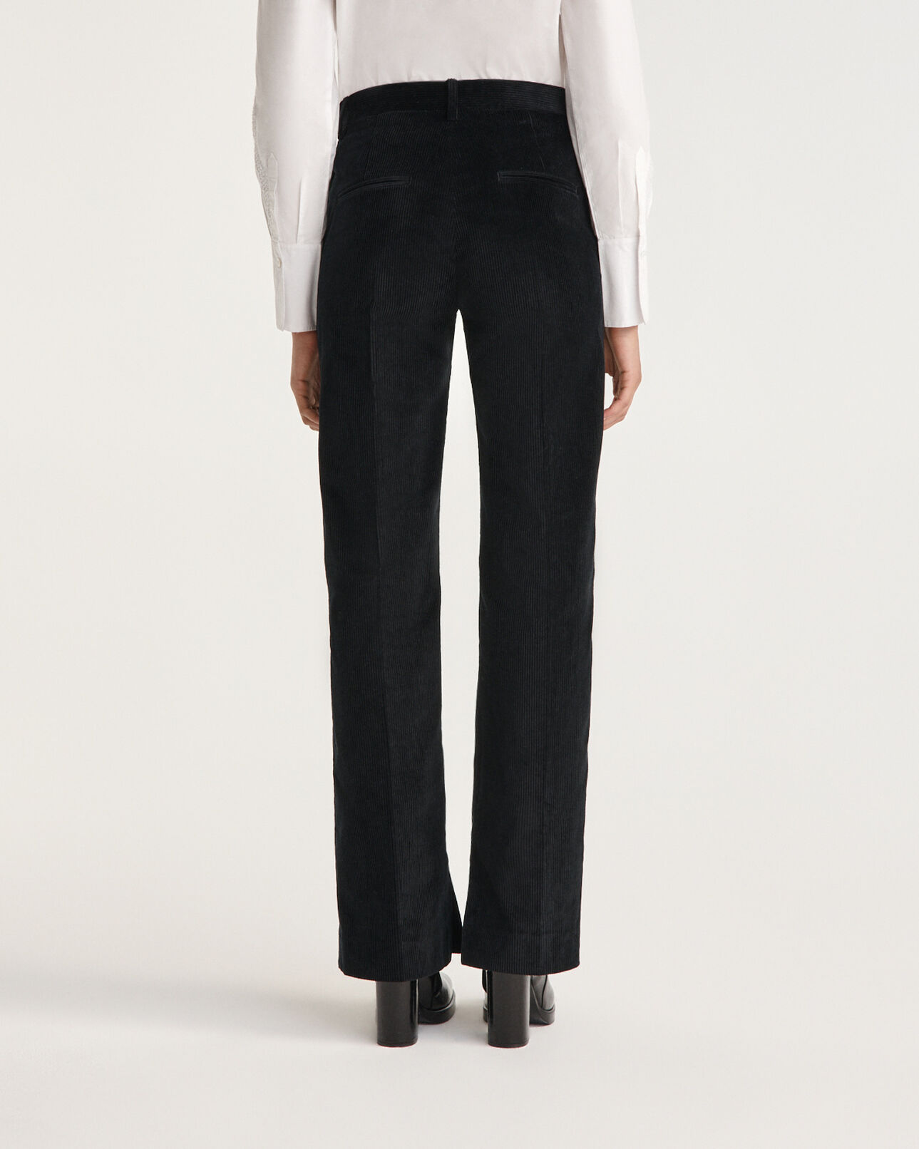 The Kooples WOMEN BLACK loose-fitting black velvet pants