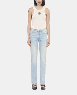 The Kooples DAMEN BLUE BLEACHED / NAVY hellblaue jeans mit slim-fit-passform
