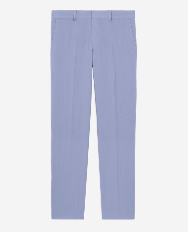 blue end-on-end wool suit pants