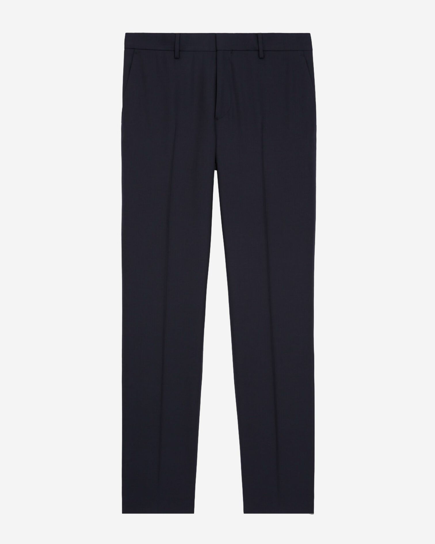 Pantalon de costume en laine ajusté bleu, DARK NAVY, hi-res image number null
