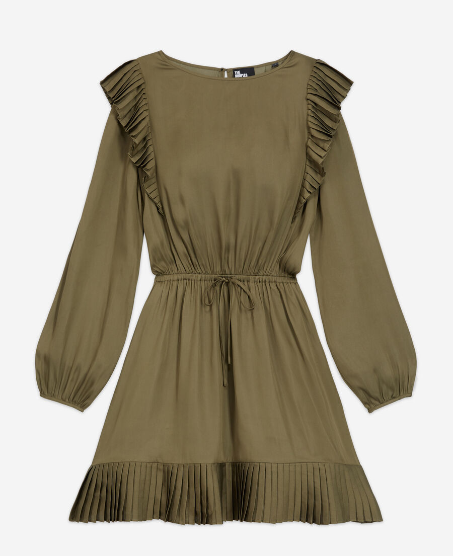 kurzes kleid in khaki
