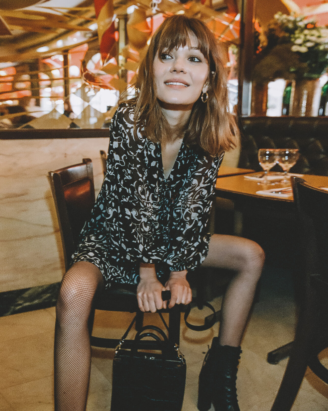 The Kooples WOMEN BLACK short formal dress with motif and lacing