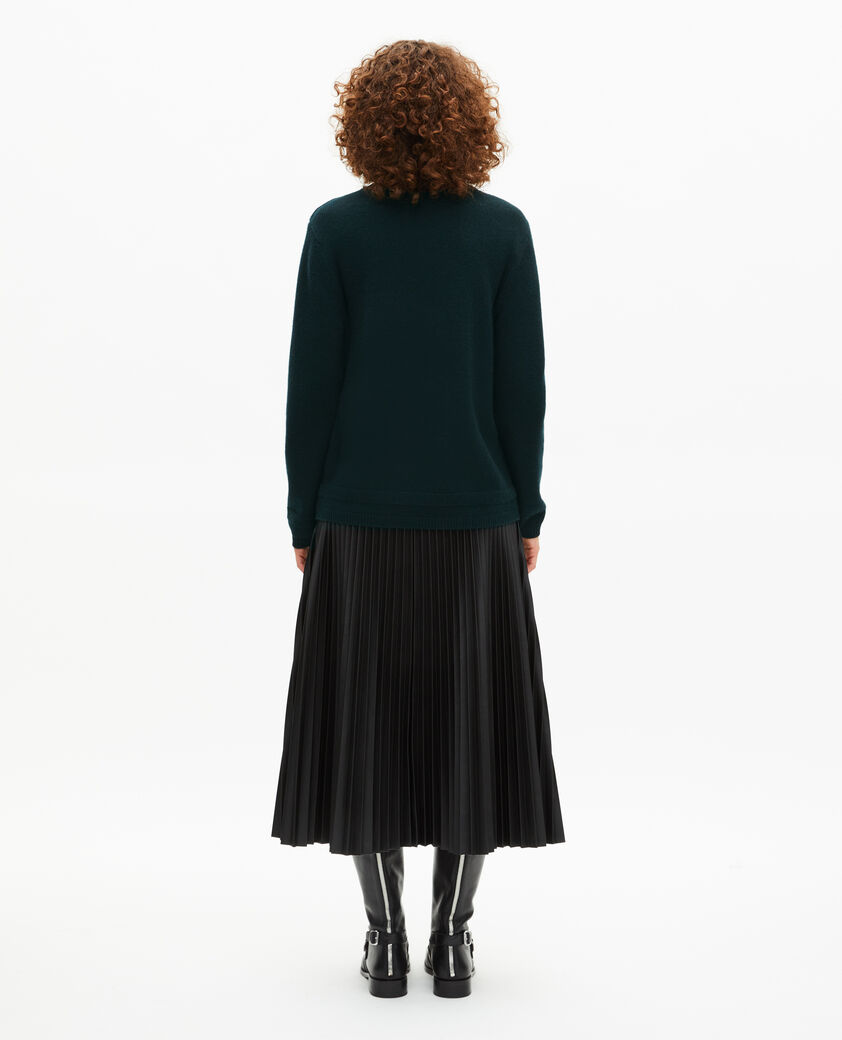 The Kooples DAMEN FOREST pullover mit stehkragen aus dunkelgr&uuml;ner wolle